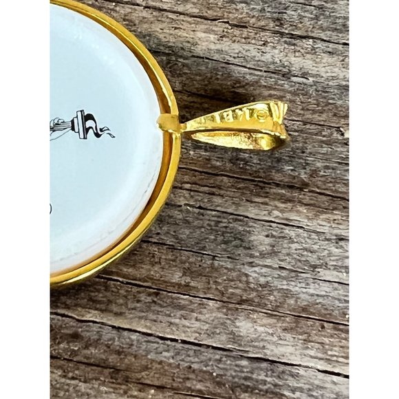 Vintage Paragon Porcelain Pendant White Background With Red And Blue Flowers - Picture 6 of 6